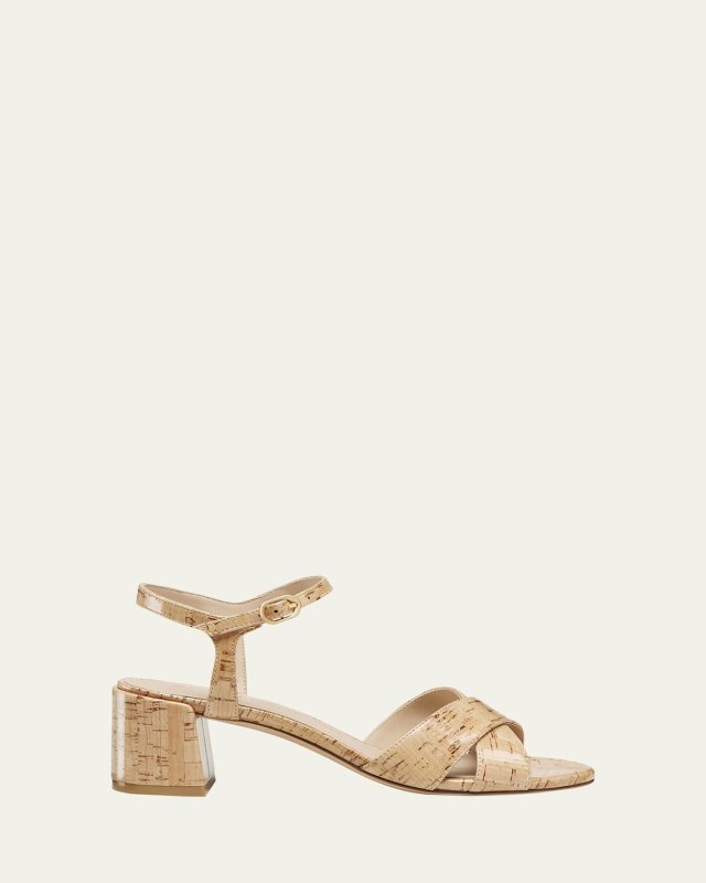 Dayna Cork Crisscross Ankle-Strap Sandals
